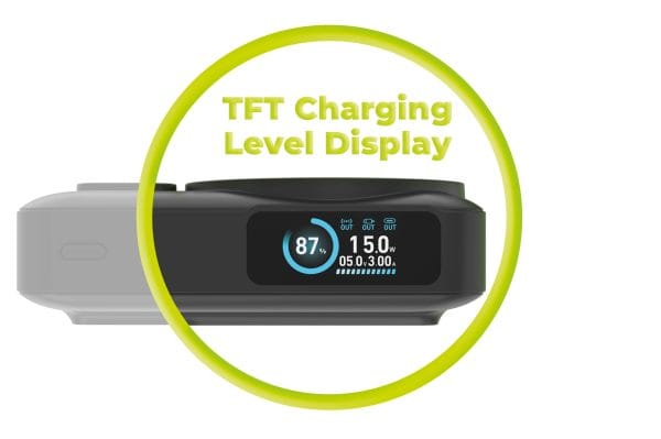 Mobile Origin 10000 mAh Qi2 TFT Display Semi-solid PowerBank PB19 - USB-C Cable Black