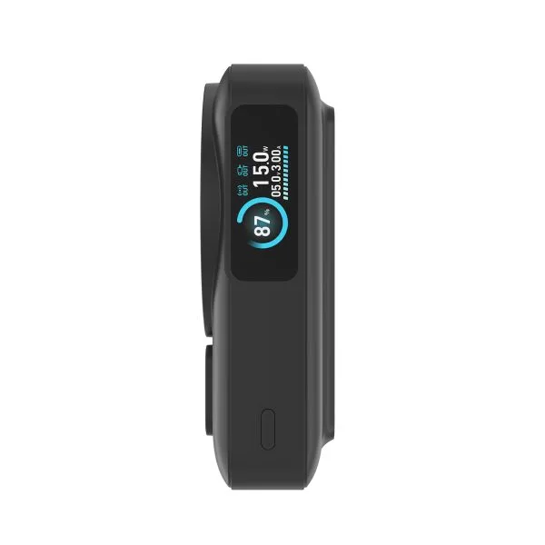 Mobile Origin 10000 mAh Qi2 TFT Display Semi-solid PowerBank PB19 - USB-C Cable Black