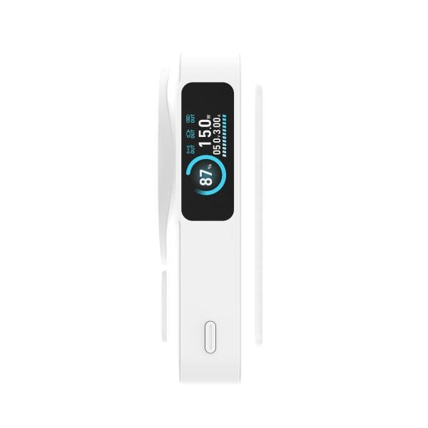 Mobile Origin 10000 mAh Qi2 TFT Display Semi-solid PowerBank PB19 - USB-C Cable White