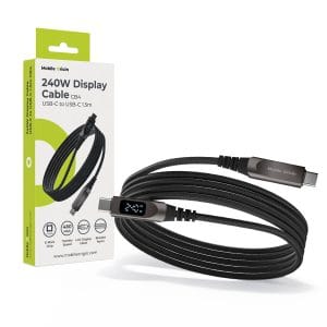 Καλώδιο USB-C σε USB-C Mobile Origin 240W με LCD Display 1.5m Space Grey