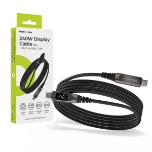 Καλώδιο USB-C σε USB-C Mobile Origin 240W με LCD Display 1.5m Space Grey