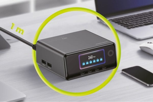 Mobile Origin 240W GaN Display Charger Hub PW39 - 4x USB-C + 2x USB-A