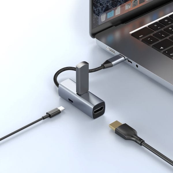 Mobile Origin 3in1 CompactHub HB1 - USB-A USB-C HDMI USB-C Cable