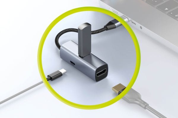 Mobile Origin 3in1 CompactHub HB1 - USB-A USB-C HDMI USB-C Cable