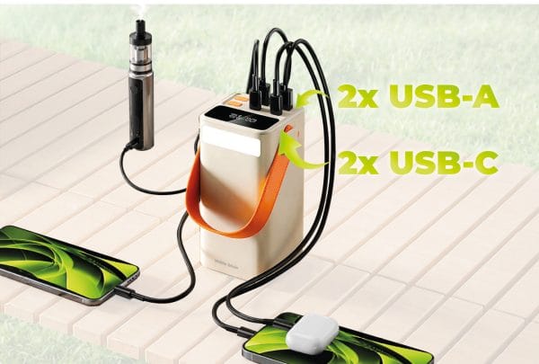 Mobile Origin 50000 mAh TFT Display & Flashlight PowerBank PB18 - 2x USB-C + 2x USB-A