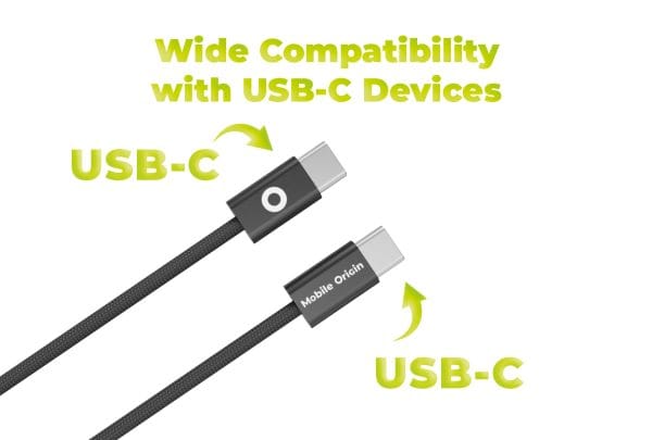 Mobile Origin 60W UltraSlim USB-C to USB-C Cable 1 m CB11 Black