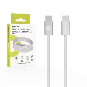 Καλώδιο USB-C σε USB-C Mobile Origin CB11 UltraSlim 60W 1m White
