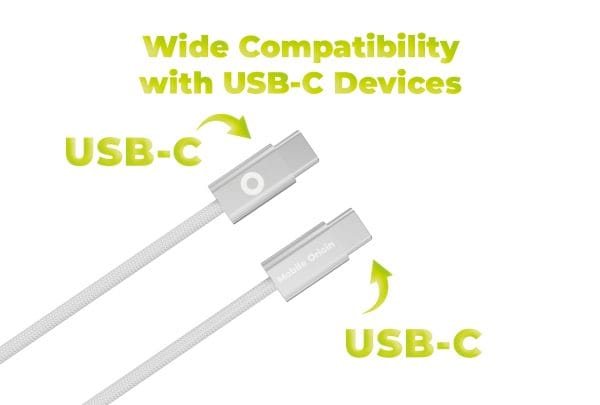 Mobile Origin 60W UltraSlim USB-C to USB-C Cable 1 m CB11 White