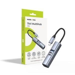 USB-C Hub 7 σε 1 Mobile Origin HB2 HDMI 4K USB-A SD TF PD 100W Space Gray