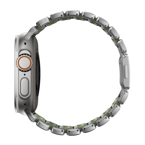 Nomad Stratos Band Natural Titanium Forest Green FKM AW 45/46/49mm