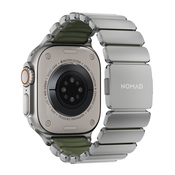 Nomad Stratos Band Natural Titanium Forest Green FKM AW 45/46/49mm