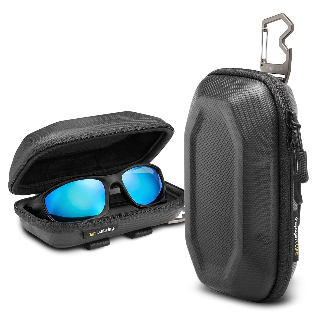 Σκληρή Θήκη Γυαλιών Ηλίου Spigen Lock Fit LF520 με Καραμπίνερ Black ACS09444