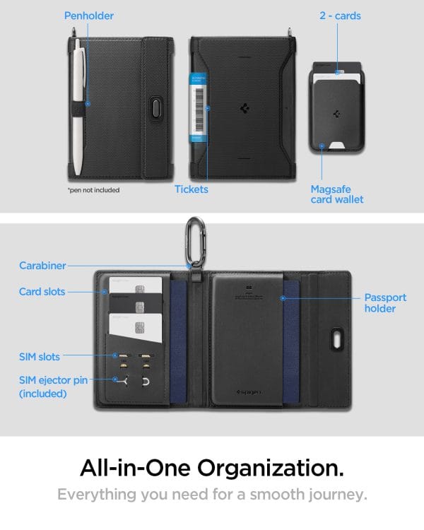 Spigen Universal Passport Holder with MagSafe Wallet black