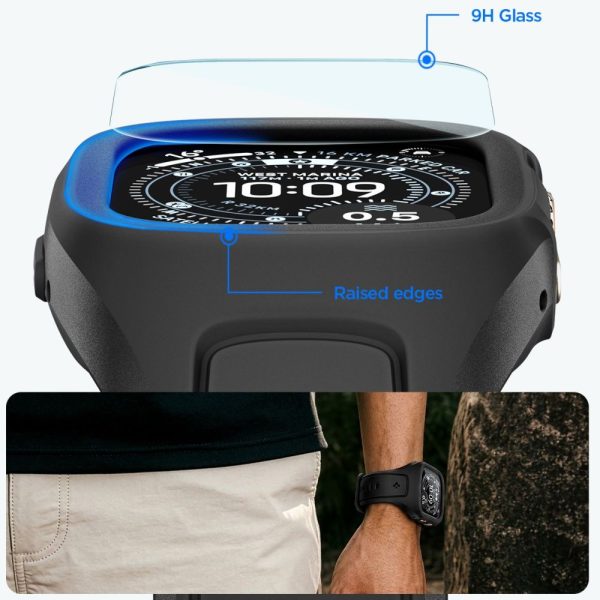 Λουράκι με Θήκη & Τζάμι Apple Watch Ultra 49mm Spigen Liquid Air Pro Black (ACS11416) - Image 8