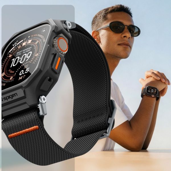 Λουράκι με Θήκη & Τζάμι Apple Watch Ultra 49mm Spigen Lite Fit Pro Matte Black (ACS11415) - Image 5