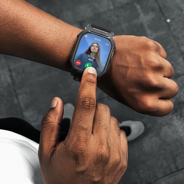 Λουράκι με Θήκη & Τζάμι Apple Watch Ultra 49mm Spigen Lite Fit Pro Matte Black (ACS11415) - Image 7