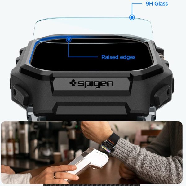 Λουράκι με Θήκη & Τζάμι Apple Watch Ultra 49mm Spigen Lite Fit Pro Matte Black (ACS11415) - Image 8