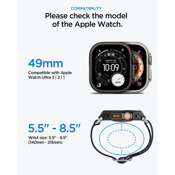 Λουράκι με Θήκη & Τζάμι Apple Watch Ultra 49mm Spigen Lite Fit Pro Matte Black (ACS11415) - Image 10