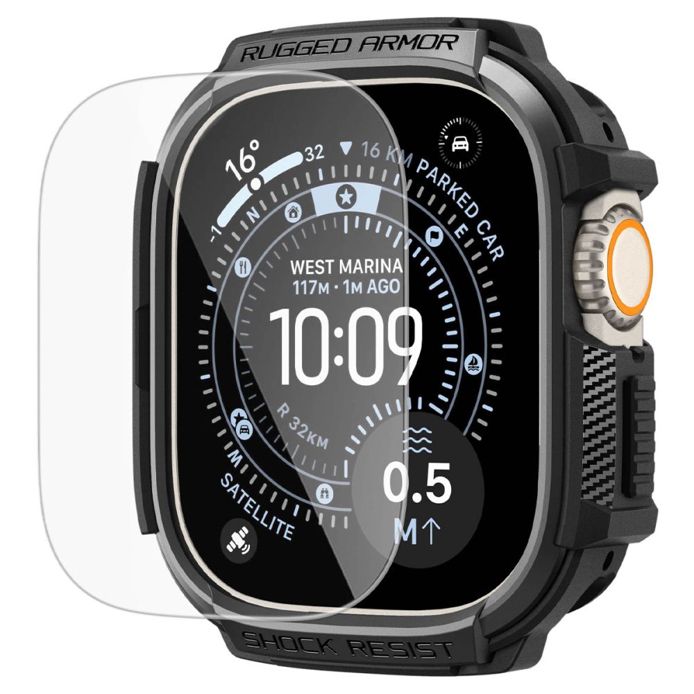 Θήκη & Τζάμι Apple Watch Ultra 49mm Spigen Rugged Armor Matte Black (ACS11414) - Image 2