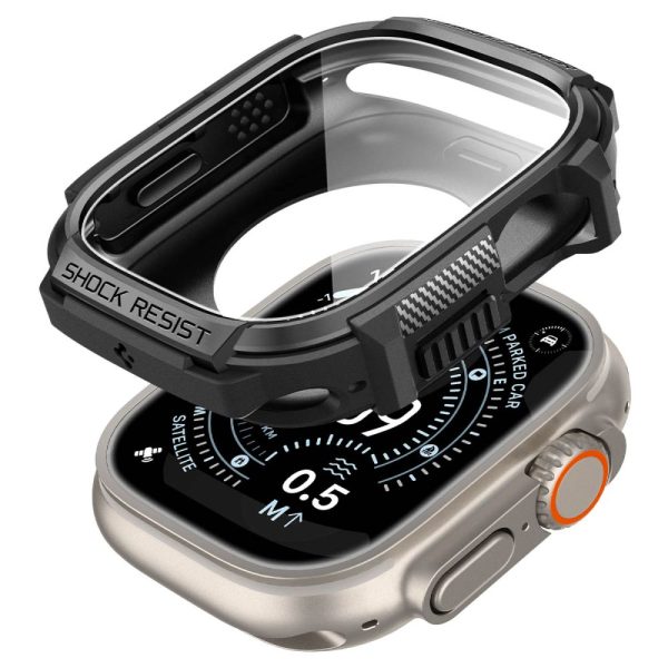 Θήκη & Τζάμι Apple Watch Ultra 49mm Spigen Rugged Armor Matte Black (ACS11414) - Image 4