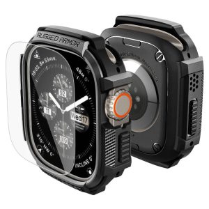 Θήκη και τζάμι Apple Watch Ultra 49mm Spigen Rugged Armor Matte Black