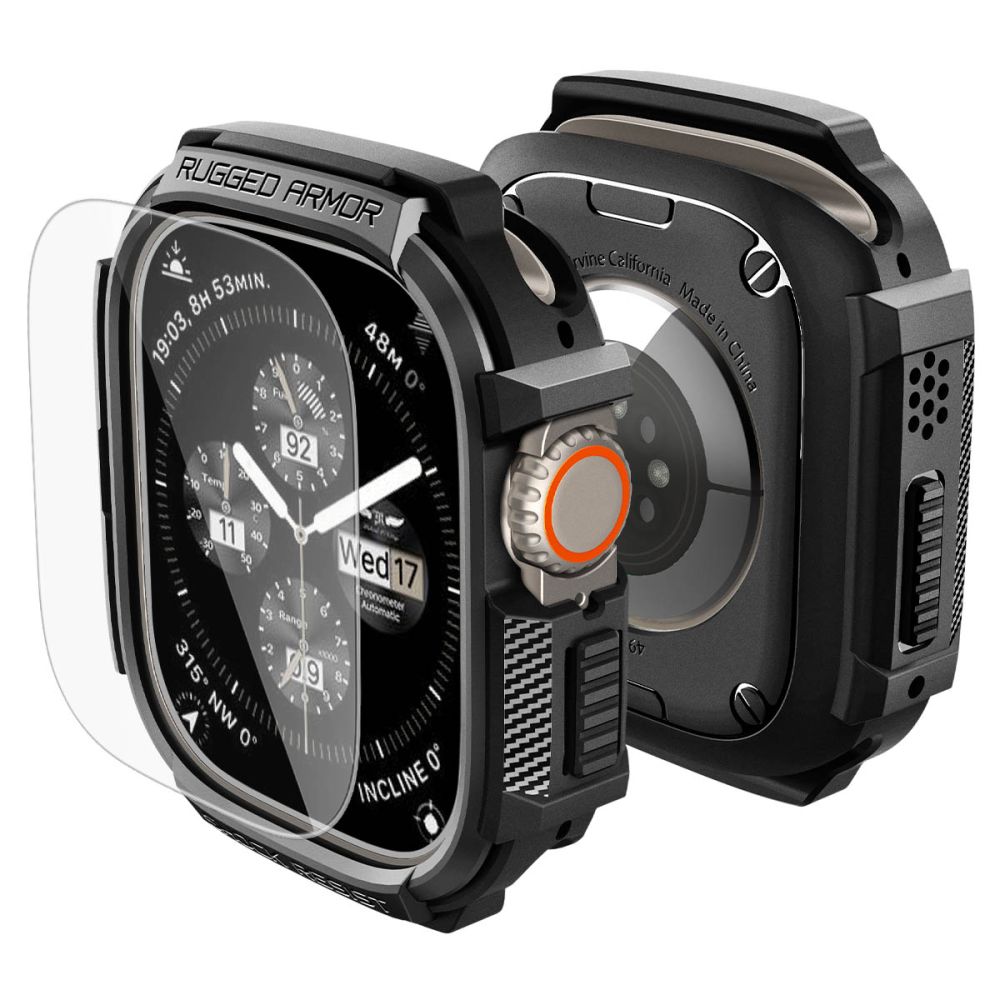 Θήκη και τζάμι Apple Watch Ultra 49mm Spigen Rugged Armor Matte Black