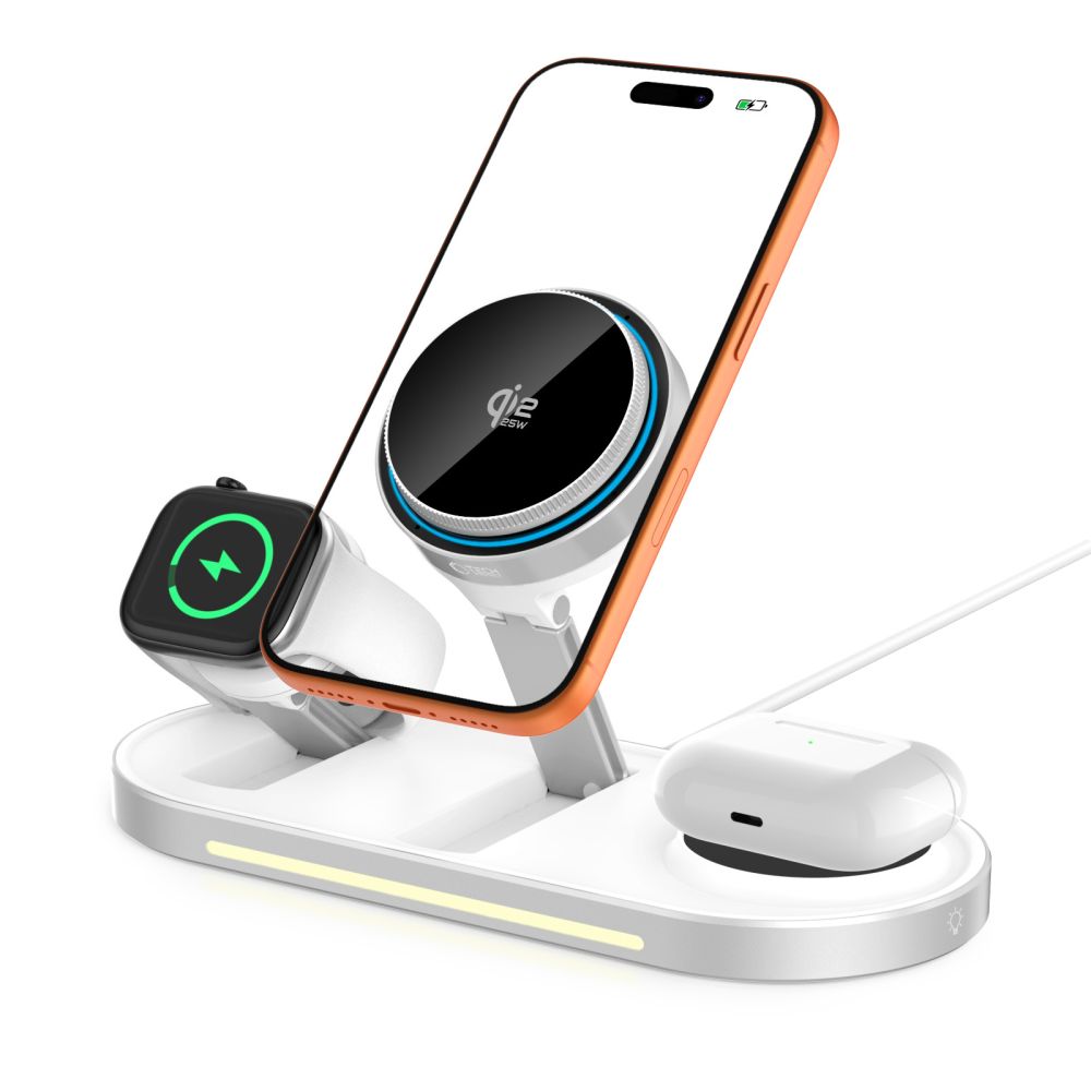 Ασύρματος φορτιστής 3 σε 1 Tech-Protect A51 ArcticBoost MagSafe Qi2.2 25W White