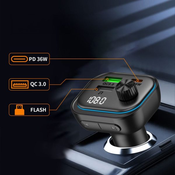Φορτιστής Αυτοκινήτου Tech-Protect CC07 3-Port PD 54W με Bluetooth FM Transmitter Black - Image 4