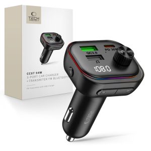 Φορτιστής Αυτοκινήτου Tech-Protect CC07 3-Port PD 54W Bluetooth FM Transmitter Black