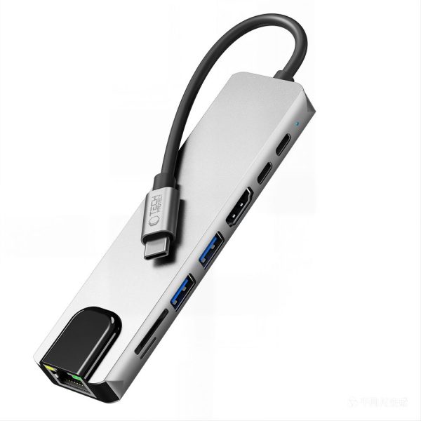 Hub Adapter USB-C Tech-Protect HB09 8 σε 1 HDMI 4K 60Hz PD100W RJ45 Space Grey - Image 5