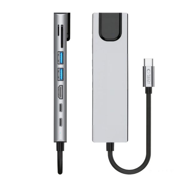 Hub Adapter USB-C Tech-Protect HB09 8 σε 1 HDMI 4K 60Hz PD100W RJ45 Space Grey - Image 6