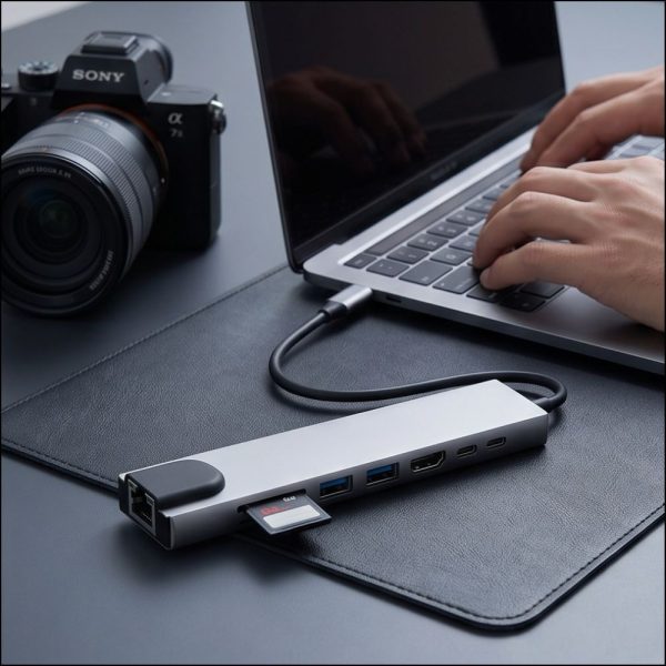 Hub Adapter USB-C Tech-Protect HB09 8 σε 1 HDMI 4K 60Hz PD100W RJ45 Space Grey - Image 9