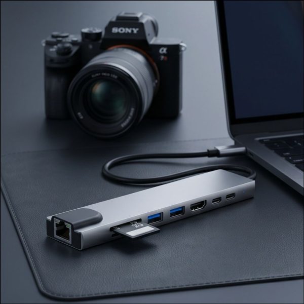 Hub Adapter USB-C Tech-Protect HB09 8 σε 1 HDMI 4K 60Hz PD100W RJ45 Space Grey - Image 10