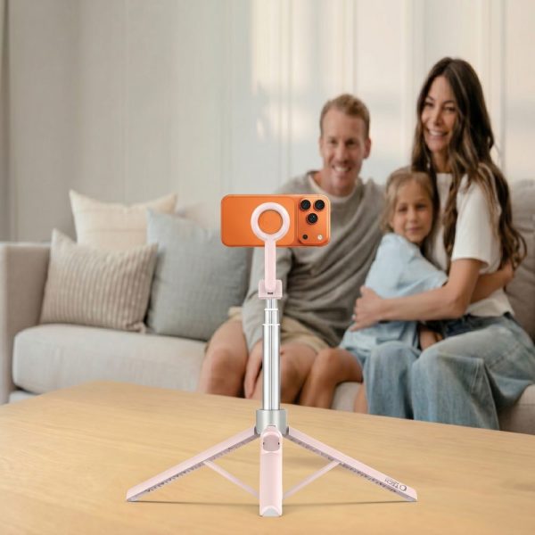 Selfie Stick Τρίποδο Tech-Protect L10S MagSafe Bluetooth Pink/Grey - Image 12