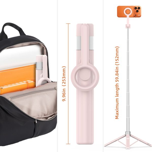 Selfie Stick Τρίποδο Tech-Protect L10S MagSafe Bluetooth Pink/Grey - Image 9