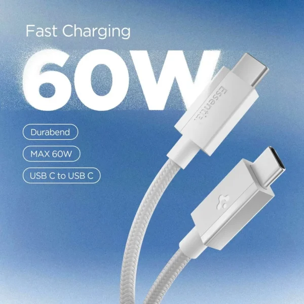 Καλώδιο USB-C σε USB-C Spigen Essential EB6015CC 60W 1.5m Λευκό (ACA10416) - Image 7