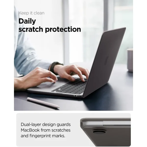 Θήκη MacBook Air 13 M2-M5 2022-2026 Spigen AirSkin Frost Black (ACS11531) - Image 6