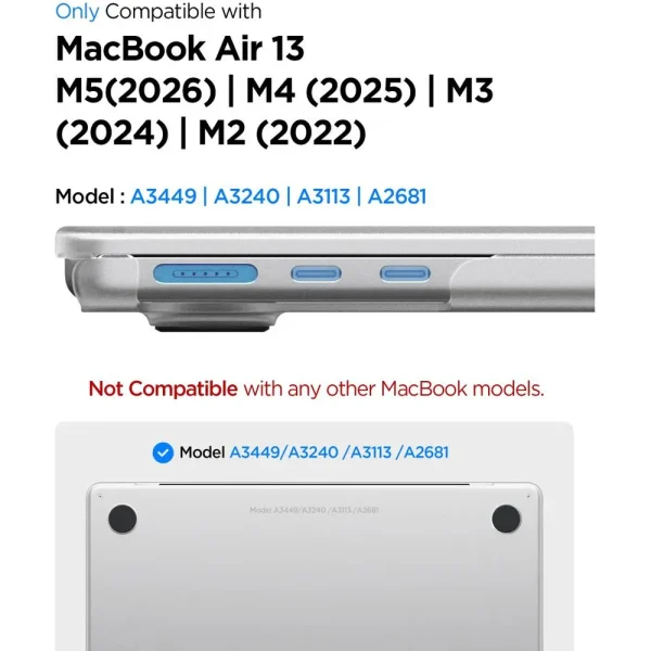 Θήκη MacBook Air 13 M2-M5 2022-2026 Spigen AirSkin Frost Clear (ACS11530) - Image 7