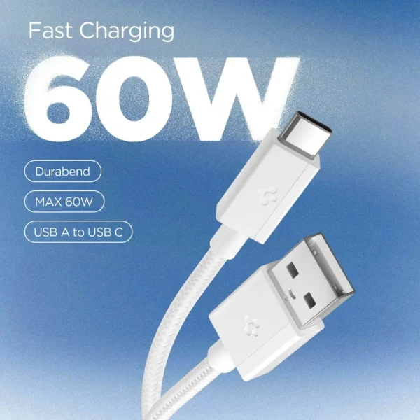 Καλώδιο USB-A σε USB-C Spigen Essential EB6015AC 60W 1.5m Λευκό (ACA10413) - Image 8