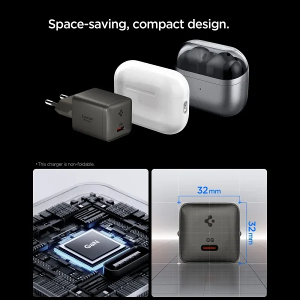 Φορτιστής Τοίχου Spigen Essential EE301EU-GAN 30W USB-C Gunmetal (ACH10447) - Image 5