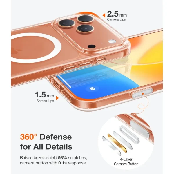 Θήκη iPhone 17 Pro Torras Guardian Magnetic MagSafe Διάφανη - Image 4