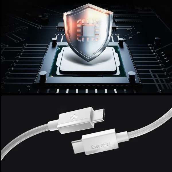 Καλώδιο USB-C σε USB-C Spigen Essential EB6015CC 60W 1.5m Λευκό (ACA10416) - Image 5