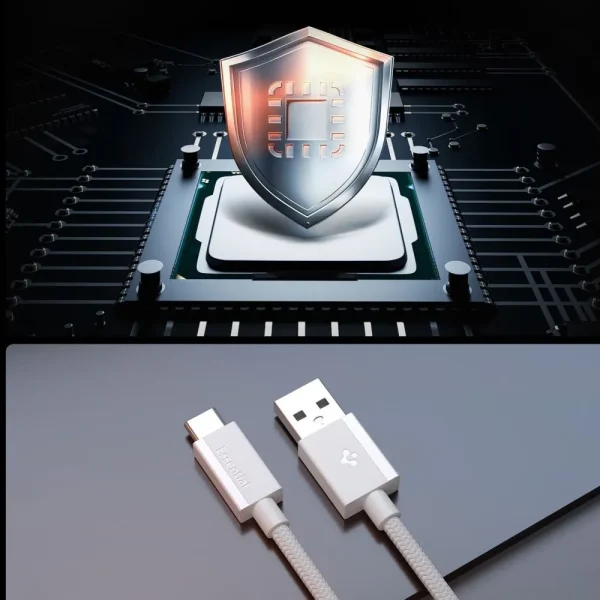 Καλώδιο USB-A σε USB-C Spigen Essential EB6015AC 60W 1.5m Λευκό (ACA10413) - Image 6