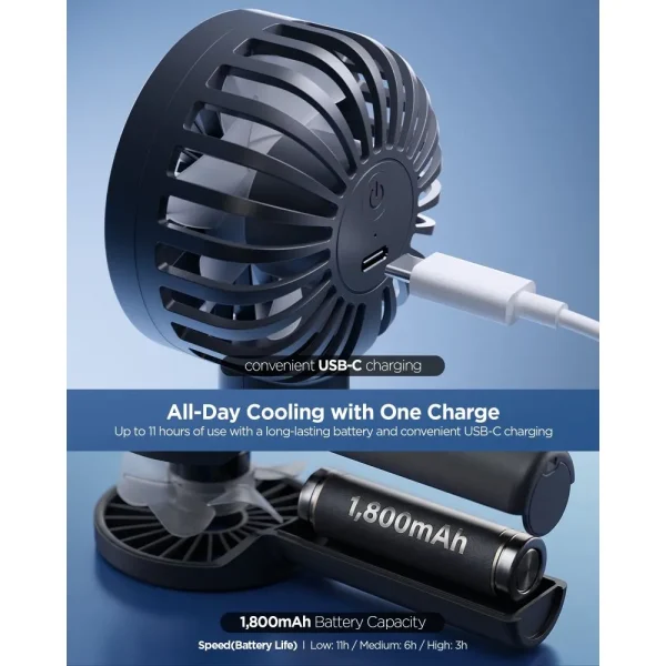 Φορητός Ανεμιστήρας Χειρός Spigen A905 Mini Portable Fan Black (AHP10454) - Image 5