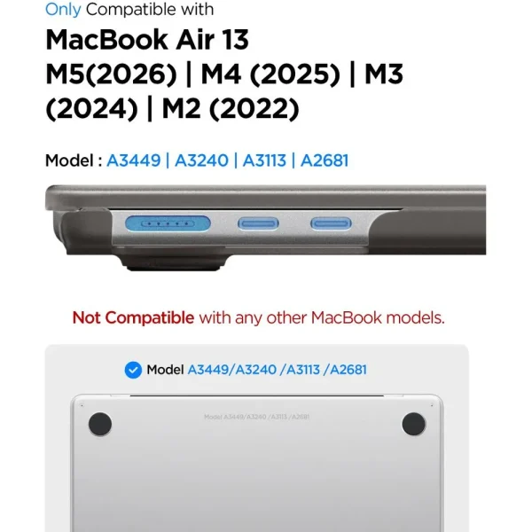 Θήκη MacBook Air 13 M2-M5 2022-2026 Spigen AirSkin Frost Black (ACS11531) - Image 10