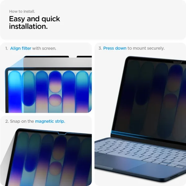 Privacy Φίλτρο Οθόνης MacBook Neo 13 2026 Spigen SafeView Μαγνητικό (AFL11670) - Image 5