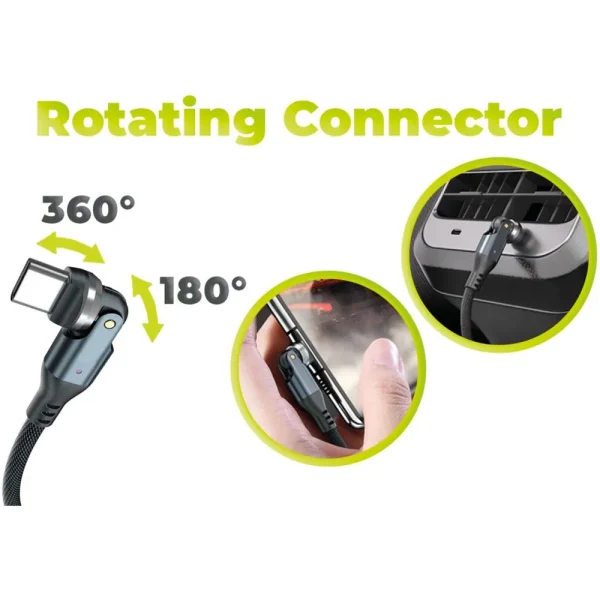Καλώδιο USB-C σε USB-C Mobile Origin 240W Rotating 540° 1m Black - Image 11