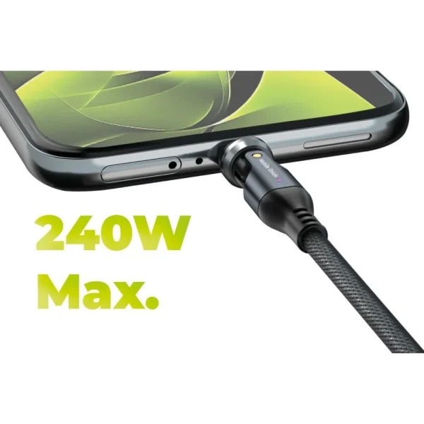 Καλώδιο USB-C σε USB-C Mobile Origin 240W Rotating 540° 1m Black - Image 10