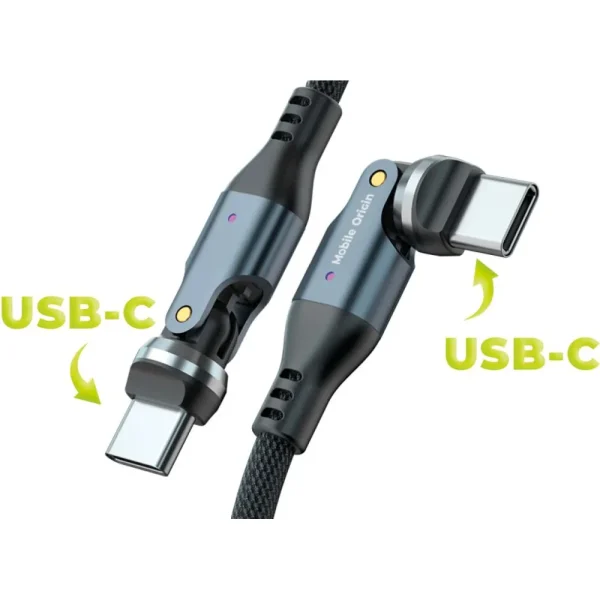 Καλώδιο USB-C σε USB-C Mobile Origin 240W Rotating 540° 1m Black - Image 5