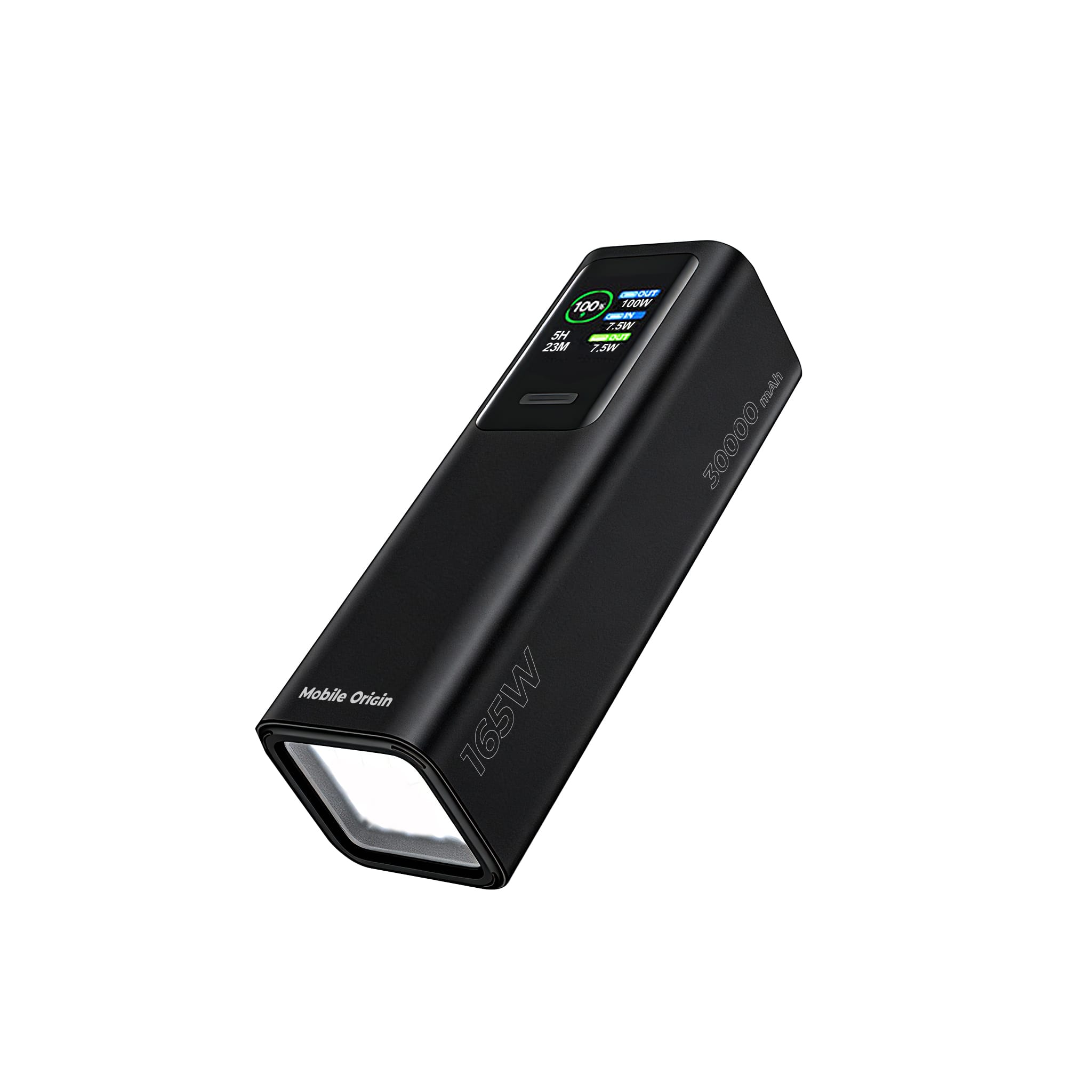 Mobile Origin 30000 mAh TFT Display & Flashlight PowerBank PB17 - 2x USB-C + USB-A